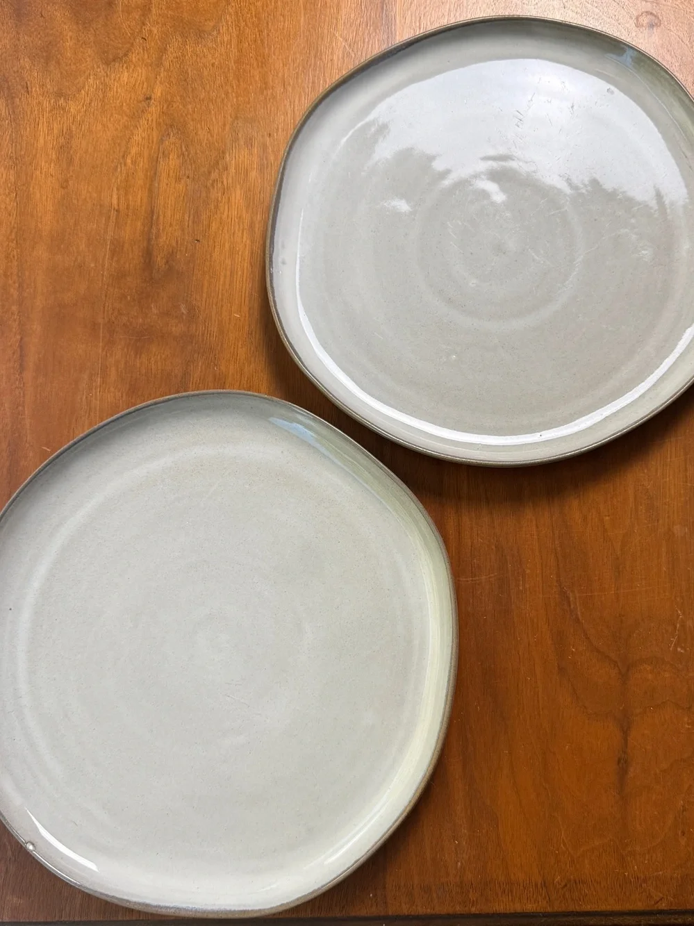 2 Hearth and Hand Dinner Plates Stoneware Cream Gray Pottery Magnolia Great 10”